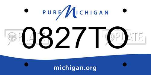 0827TO Michigan License Plate