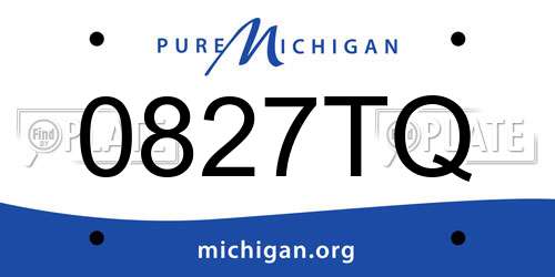 0827TQ Michigan License Plate