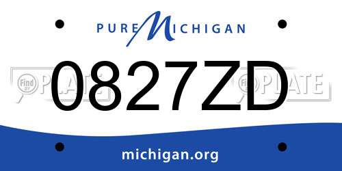 0827ZD Michigan License Plate