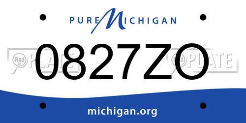 0827ZO Michigan License Plate
