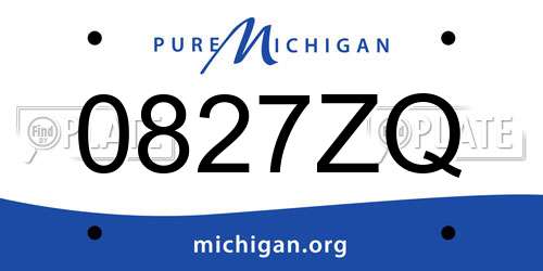0827ZQ Michigan License Plate