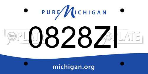 0828ZI Michigan License Plate