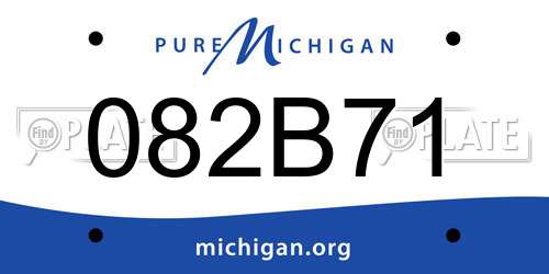 082B71 Michigan License Plate