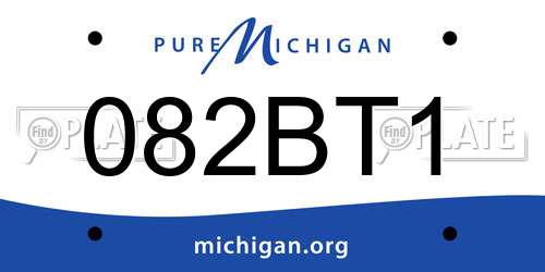 082BT1 Michigan License Plate