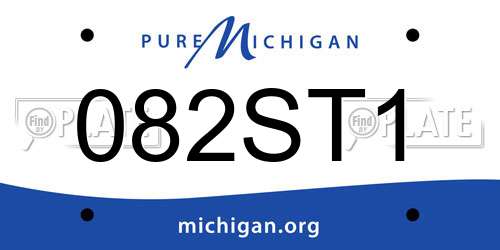 082ST1 Michigan License Plate