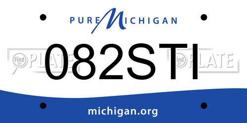 082STI Michigan License Plate