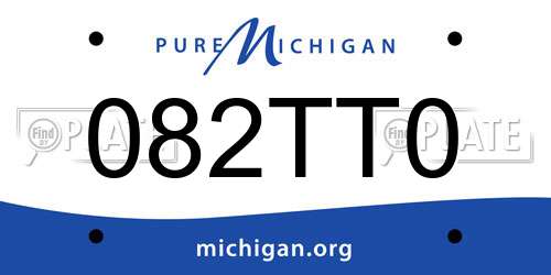 082TT0 Michigan License Plate