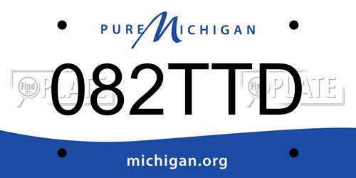 082TTD Michigan License Plate