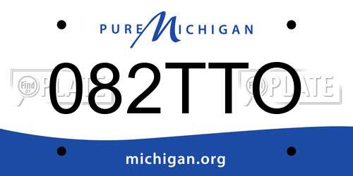 082TTO Michigan License Plate