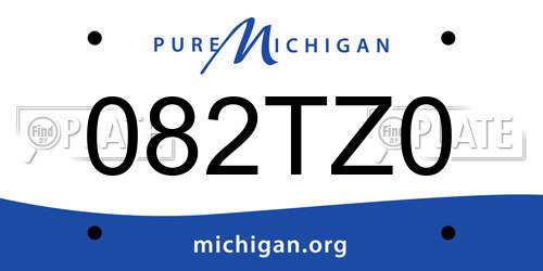 082TZ0 Michigan License Plate