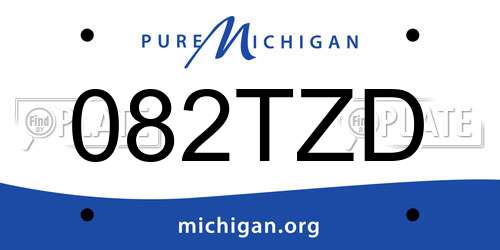 082TZD Michigan License Plate