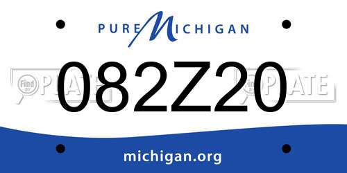 082Z20 Michigan License Plate