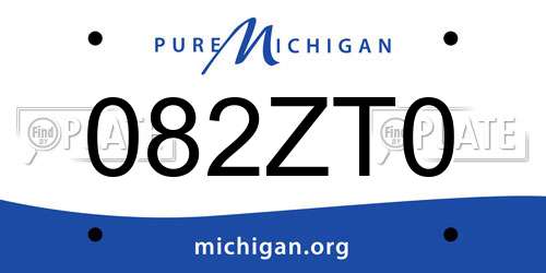 082ZT0 Michigan License Plate