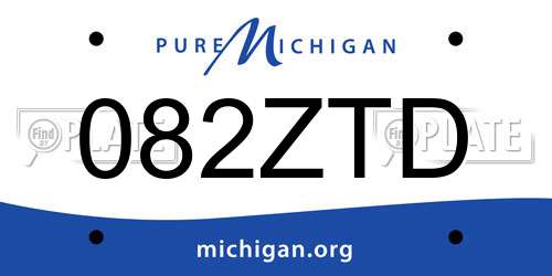 082ZTD Michigan License Plate