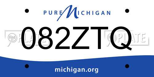 082ZTQ Michigan License Plate