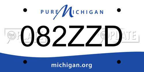 082ZZD Michigan License Plate
