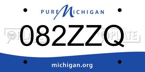 082ZZQ Michigan License Plate