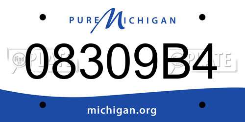 08309B4 Michigan License Plate