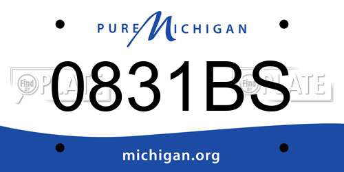0831BS Michigan License Plate