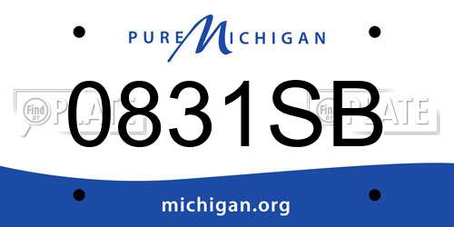 0831SB Michigan License Plate
