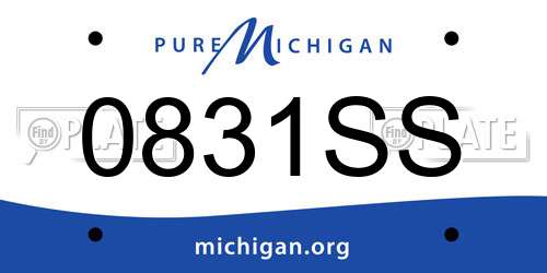 0831SS Michigan License Plate
