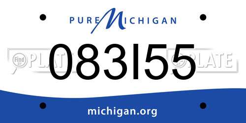 083I55 Michigan License Plate