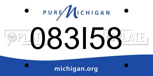 083I58 Michigan License Plate