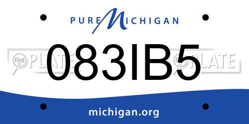 083IB5 Michigan License Plate