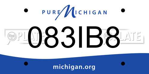 083IB8 Michigan License Plate