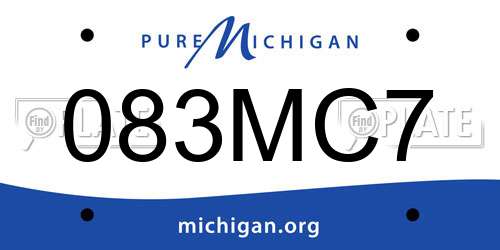 083MC7 Michigan License Plate