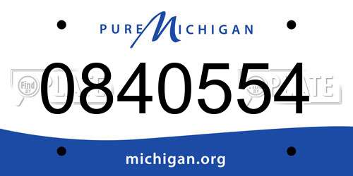 0840554 Michigan License Plate
