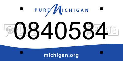 0840584 Michigan License Plate