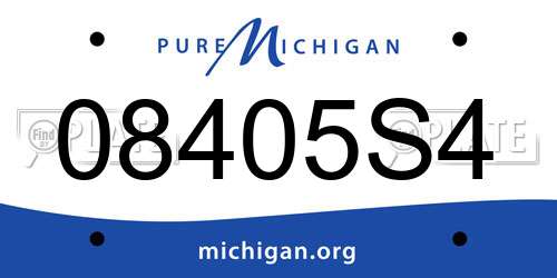 08405S4 Michigan License Plate