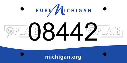 08442 Michigan License Plate
