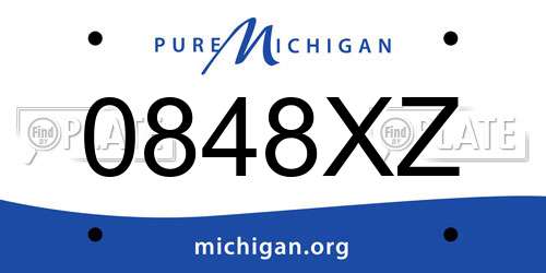 0848XZ Michigan License Plate