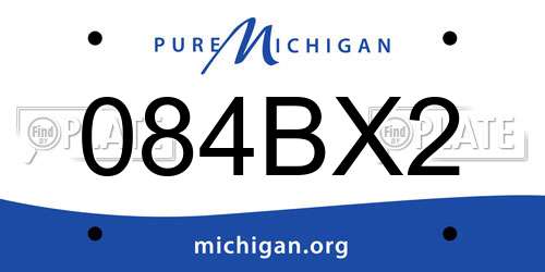 084BX2 Michigan License Plate