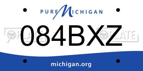 084BXZ Michigan License Plate
