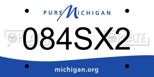 084SX2 Michigan License Plate