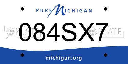 084SX7 Michigan License Plate