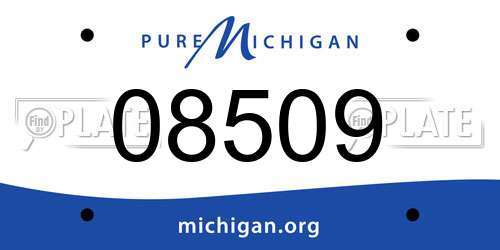 08509 Michigan License Plate
