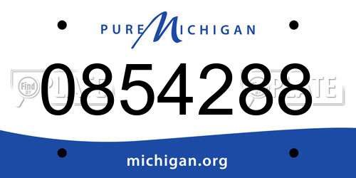 0854288 Michigan License Plate