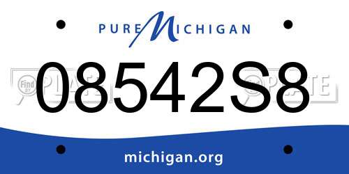 08542S8 Michigan License Plate