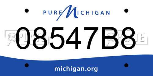 08547B8 Michigan License Plate