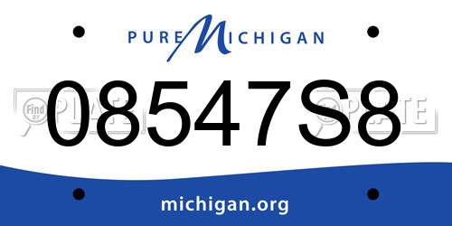 08547S8 Michigan License Plate