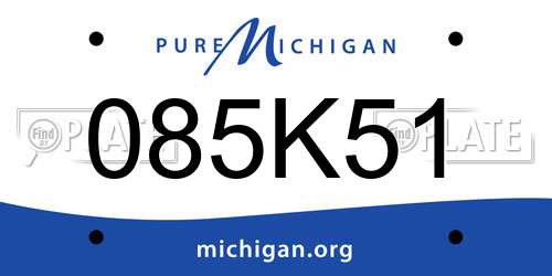 085K51 Michigan License Plate