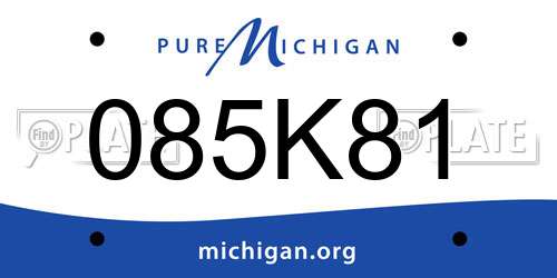 085K81 Michigan License Plate