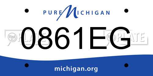 0861EG Michigan License Plate