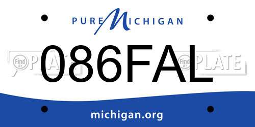 086FAL Michigan License Plate