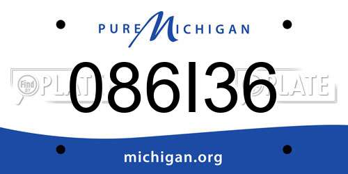 086I36 Michigan License Plate