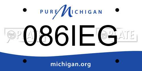 086IEG Michigan License Plate